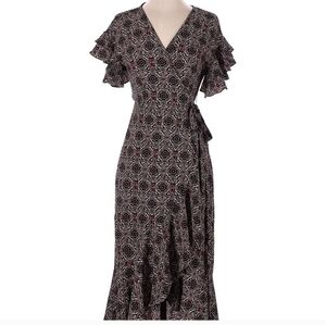 Max Studio Black and White Patterned Midi Dress